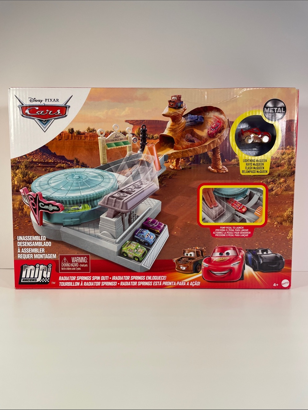 Disney Pixar Cars Mini Racers Radiator Springs Playset - Red/Green/Blue